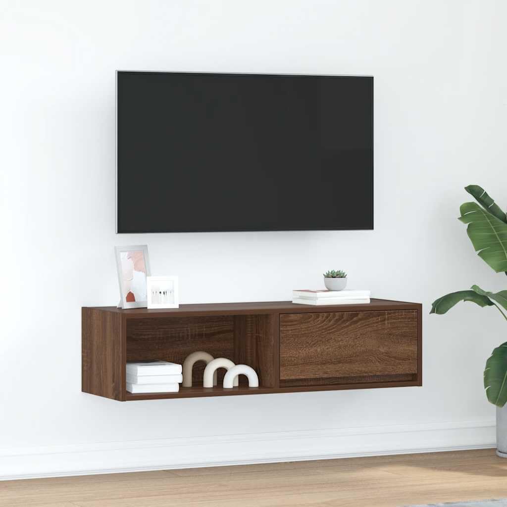 vidaXL Mobile TV Rovere Marrone 100x31x25,5 cm in Legno Multistrato, Panca TV, Armadio Hi-Fi, Centro di intrattenimento, credenza TV