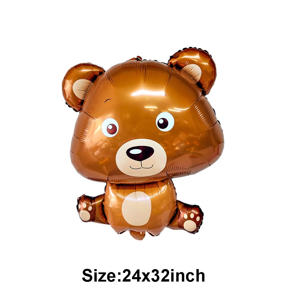 Adorable Woodland Brown Bear 34 Inch Foil Party Balloon - Perfect For Baby Showers