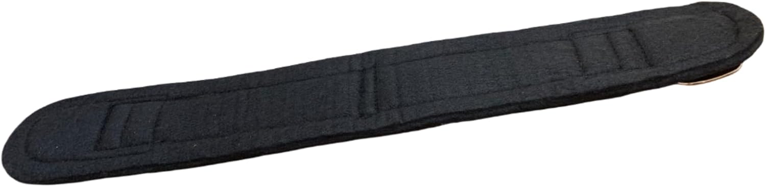 Horse Girths - Non-Chafing Felt Lined Western Cinch with Rust Free Roller Buckles and D-Rings, 32 inch, Black