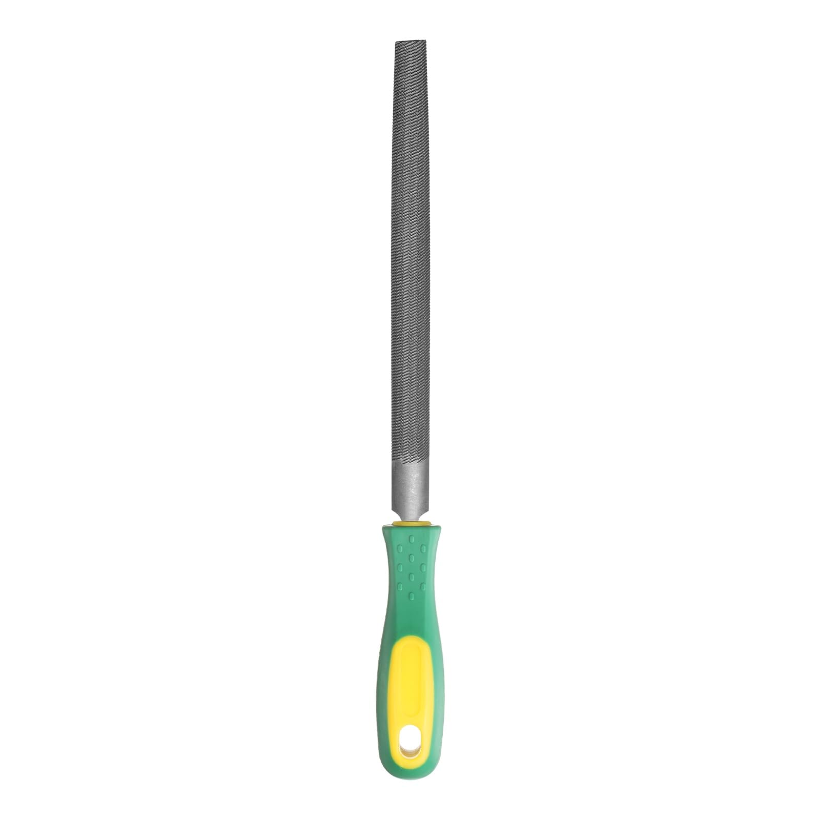 sourcing map 8" Half Round Medium Cut File Double Cut Teeth Bastard Metal File High Carbon Steel T12 with PP Handle for Metal Wood Tool Sharpener, Gray