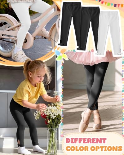 Image of 3 Pack Toddler Girls Cotton Leggings Bow Tight Pants