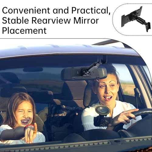 Image of Dash Cam Mirror Mount, Rear View Mirror Dash Cam Mount Back Plate Panel Kit for 5.5 inch - 12 inch Rearview Mirror Dash Cams
