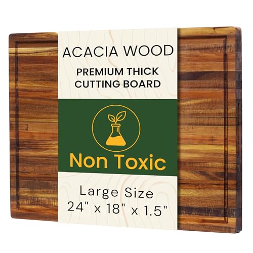 Tabla de Cortar de Madera Acacia 24 x 18 x 1.5 pulg miniatura 1