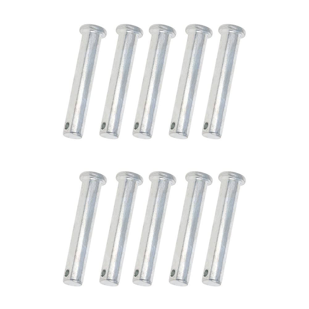 Yinpecly Flat Head Single Hole Clevis Pins 10mm x 55mm(DxH) 304 Stainless Steel Shaft Fastener Silver 10PCS