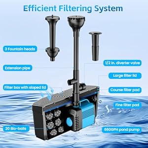 Pondfilterwithfountainpumpkits660gphpondpumpandfilterkitwith50wsubmersiblewaterpumppondfiltersforoutdoorpondscleankoipondfilter  Urban Country Home Decor Pond filter with fountain pump kits 660gph pond pump and filter kit with 50w submersible water pump pond filters for outdoor ponds clean koi pond filter  urban country home decor
