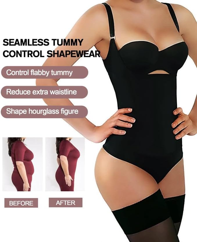 Miniatura 5 de SHAPERX Women Shapewear Tummy Control Fajas Colombianas Open Bust Bodysuit Slimmer Body Shaper
