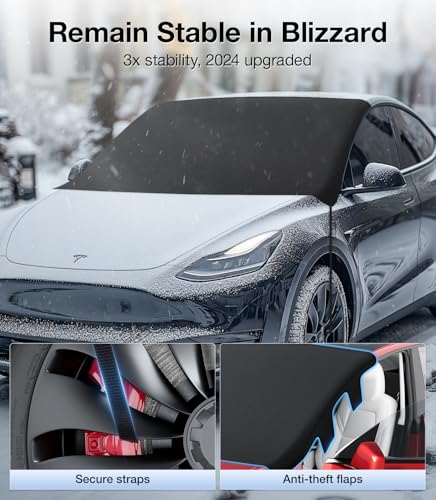 Wigoo 2025 Upgrade All-Season Car Windshield Cover - 600D Heavy-Duty Magnetic Cover for Snow/Sun/Dust/Rain, Fits Large SUVs & Trucks, Year-Round Car Shield Outdoor Accessories - Large - Image 4