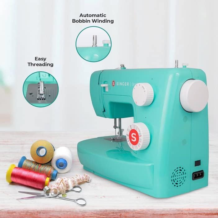 SINGER | 3223G Sewing Machine with 97 Stitch Applications, Green, 4-Step Buttonhole, & Free Arm - Perfect for Beginners - Sewing Made Easy