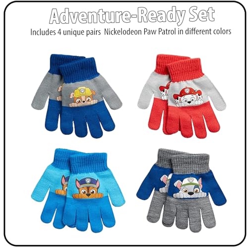 Image of Nickelodeon Boys 4 Pack Mitten or Glove Set: Paw Patrol and Blaze (Toddler /Little Boys)