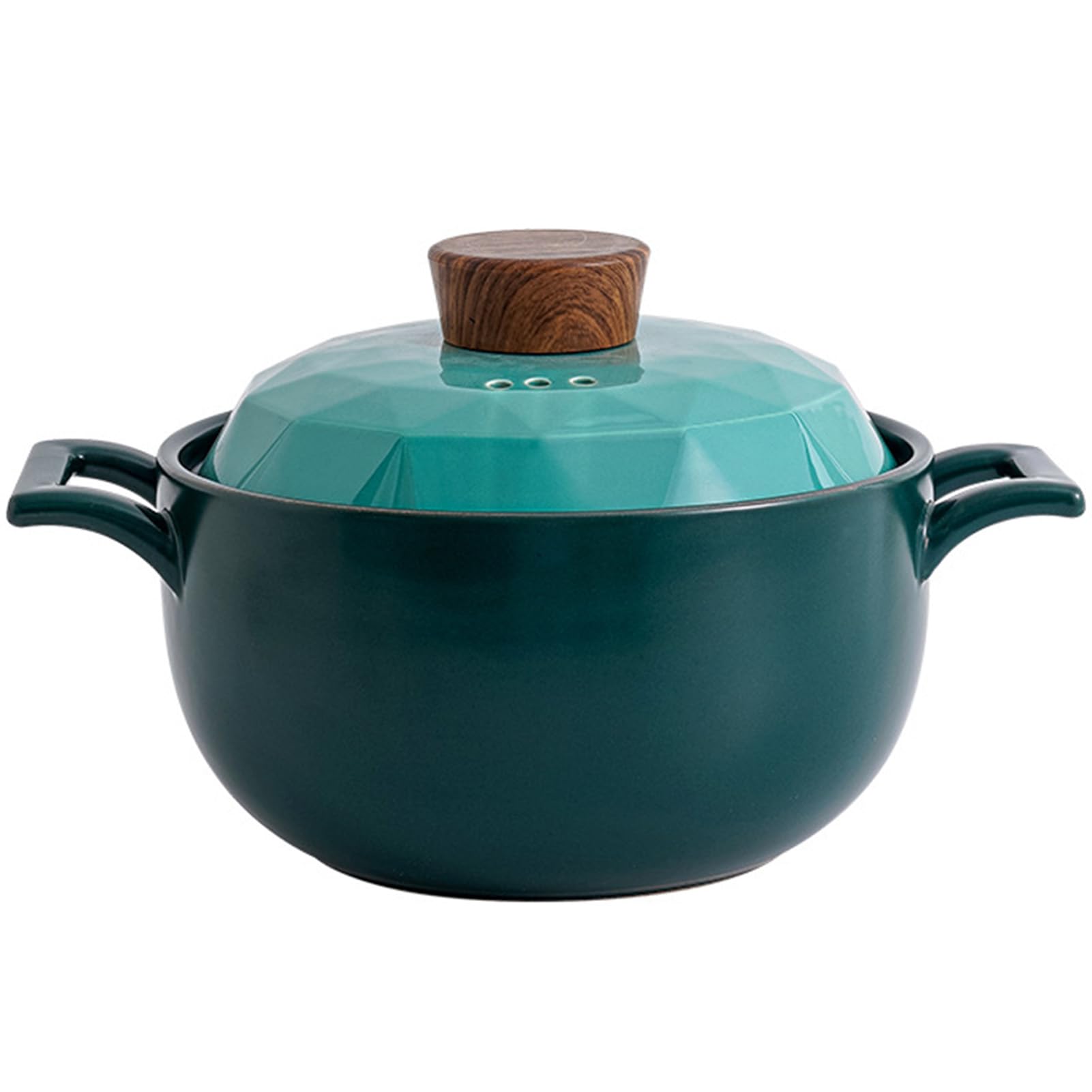 VHJdtE Ceramic stew pots, Small Copper Saucepans Stew with Lid, Heat Resistant Clay(3.5L/3.2Quarts)