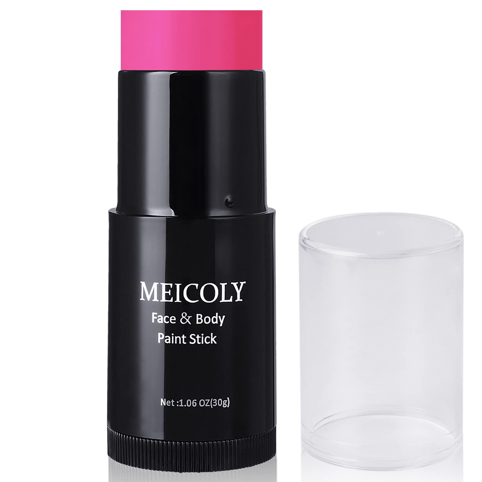 MEICOLY Pink Face Body Paint Stick(1.06Oz),Waterproof Sweatproof Pink Eye Black Softball/Baseball/Football,Cream Body Paint,Blendable Face Paint for Halloween Special Effects SFX Makeup