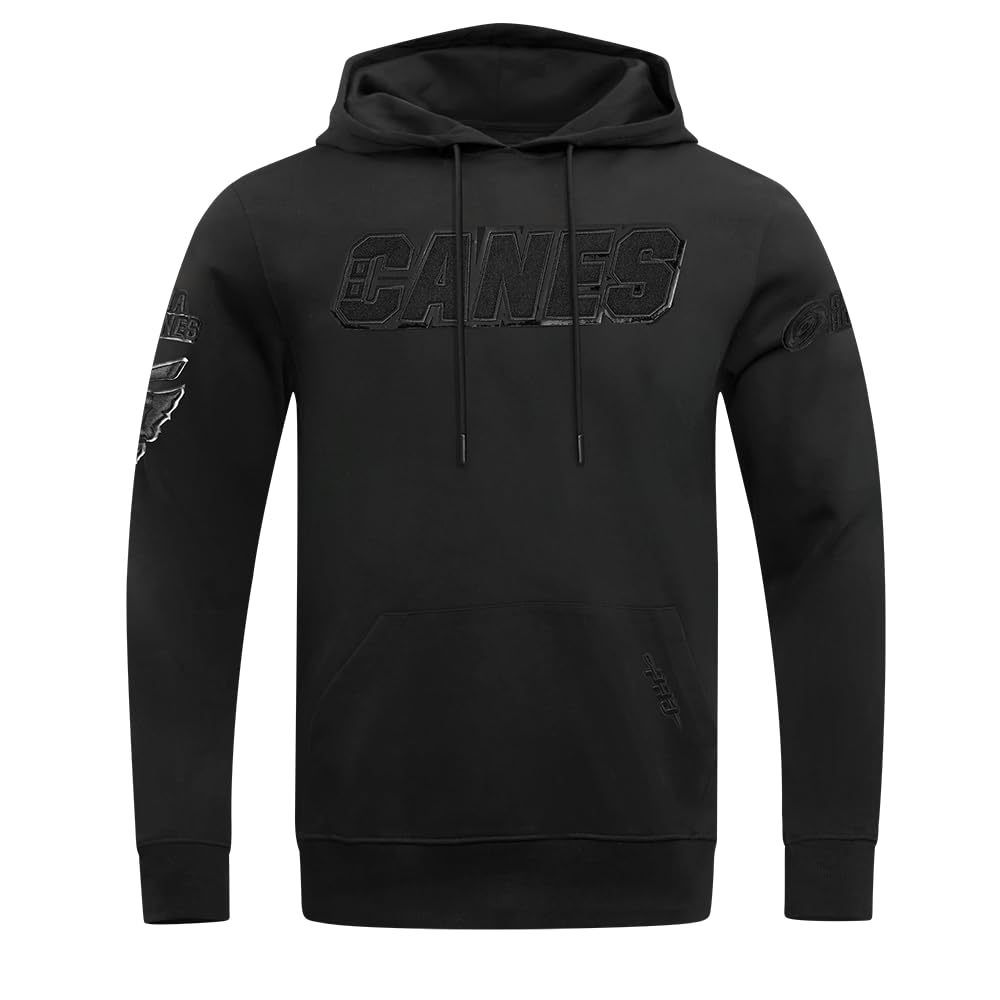 Pro Standard Mens NHL Classic Triple Black Cotton Double Knit Pull Over Hoodie