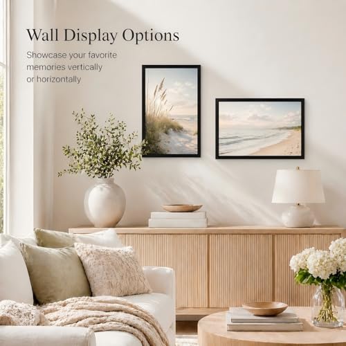 Image of JCJMY 4x5 Picture Frame Black for Wall Hanging or Tabletop, Wall Mounting Horizontally or Vertically, 4 x 5 Wall Gallery Poster Photo Frame with Shatter Resistant Plexiglass, Black