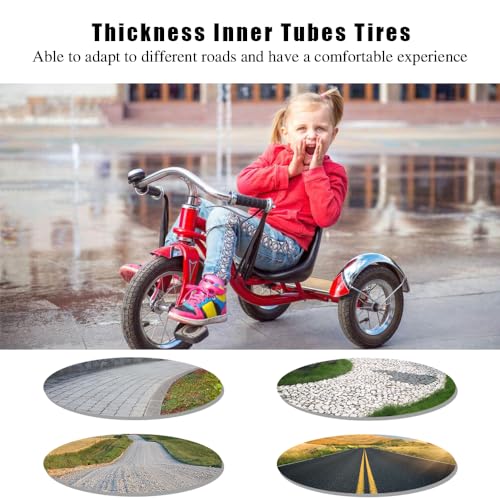 Ainiv 2 x 10 Zoll Schläuche in Schwarz, 90° Ventilwinkel Inner Tube, Kinderwagen, Scooter Schlauch mit 2 Montagehebel, Nahtloser Schlauch für Kinderwagen Dreirad Laufrad Fahrrad Kinderrad
