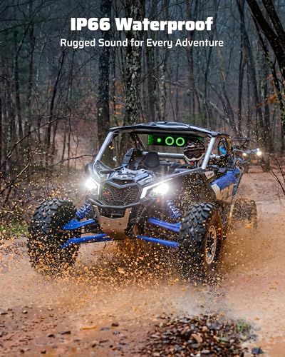 Image of Ehaho 25 Inch 6-Speaker UTV Sound Bar with Bluetooth, RGB, IP66 Waterproof | 500W Peak Power, Music-Sync RGB, USB /AUX, IP66 Waterproof, Detachable Cable, Fits 1 inch-2 inch Roll Cages for UTV Golf Cart SXS ATV