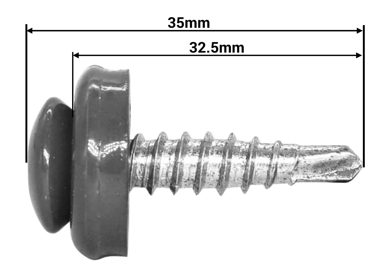 SKIR'CO (250 Stück) Blechdacherschrauben 4,8 x 35 mm lackiert selbstbohrende Schrauben mit EPDM Unterlegscheiben Blech Torxschraube (Anthrazitgrau RAL 7016)