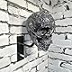 Motorrad-Helm-Totenkopf-Halter, Wandhalterung, Helm-Aufbewahrungsregal, Kunstharz, Handwerk, Totenkopf-Helmständer für Mäntel, Mützen, Baseballs und Rugby-Helme