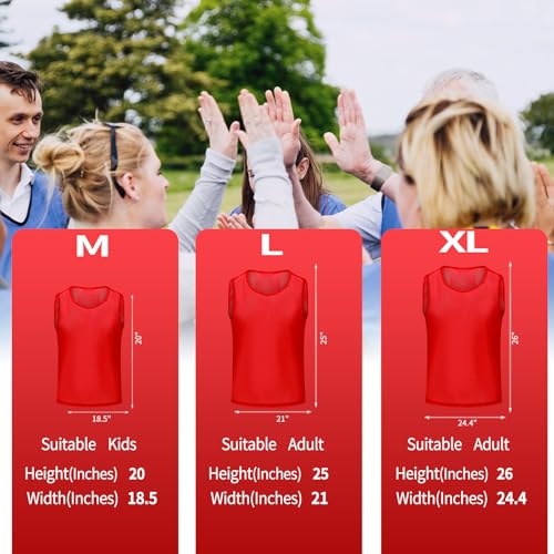 Image of 12 /24 /48Pcs Soccer Pinnies Youth, Scrimmage Team Practice Vests | Mesh Printed and Unprinted Numbers Team Pennies for Basketball Soccer Football Bibs Adults Kids