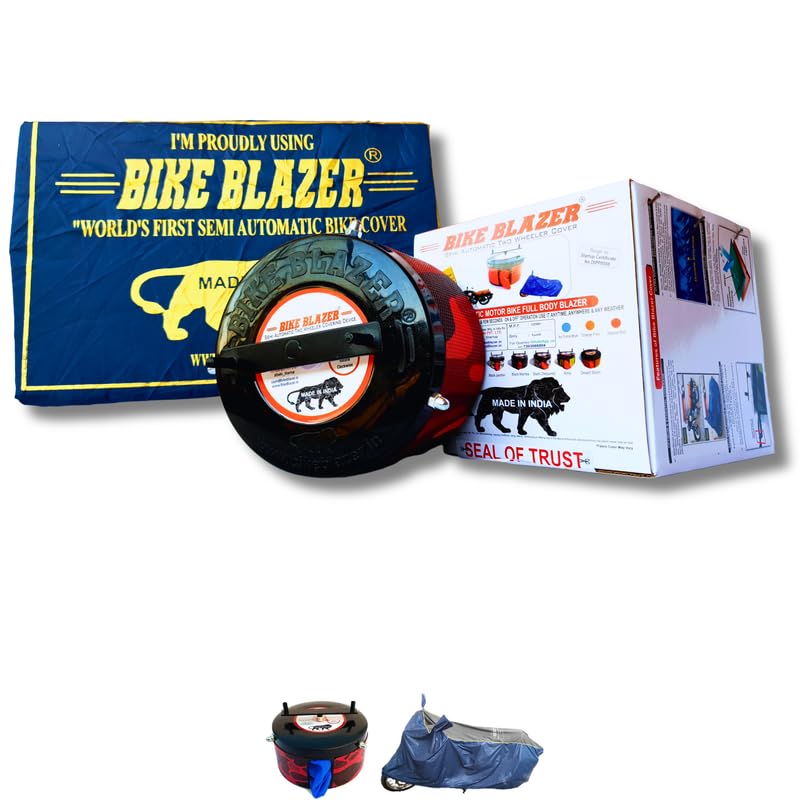 Image of BIKEBLAZER Semi-Automatic Full Body Bike Covers - Heavy Duty Device | Water Resistant | UV Safe | 100% Dust Proof | Anti-Theft & Scratch Proof Covers, Compatible with All Triumph Motorcycles RPN