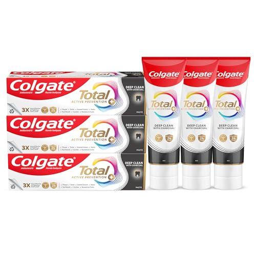 Colgate Total Active Prevention Toothpaste Deep Clean with Charcoal 115g (Pack of 3)
