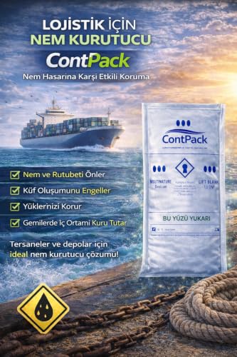 ContPack Plus 380 g Konteyner Nem Alıcı Askılı Rutubet ve Yoğuşma Önleyici, Terleme ve Korozyona Karşı Nem Tutucu 1 Adet, Konteyner Kurutucu