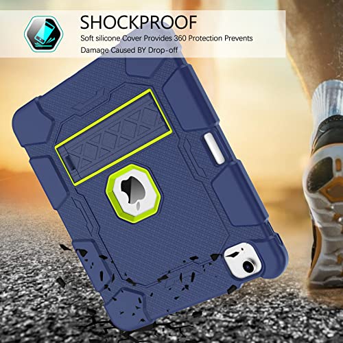 Bentoben Ipad Air 5Th Generation Case, Ipad Air 4Th Generation Case, 3 In 1 Shockproof Kickstand With Pencil Holder Protective Kids Girls Women Boys Men Tablet Case For Ipad Air 10.9", Navy Blue/Green #TOP1