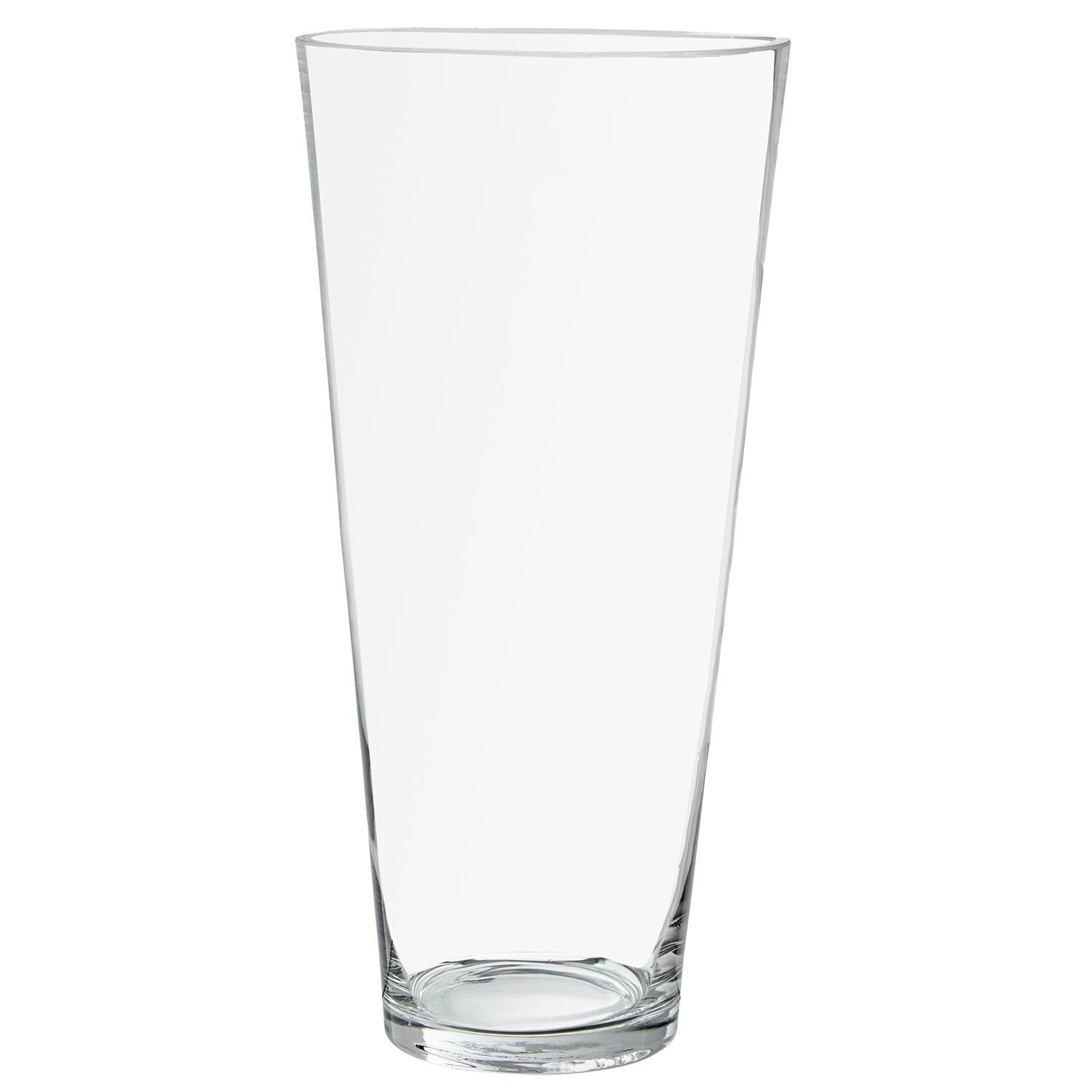 Vase de table en verre transparent 10x10x34 cm pour fleurs