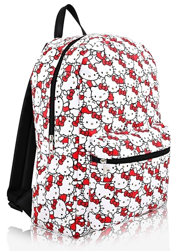 Image of Fast Forward Sanrio Hello Kitty Backpack for Girls, Boys, Women, Men, Adults, Unisex | Cute PU Leather Large Travel Backpack Purse Shoulder Purse | Hello Kitty Bag and Accessories