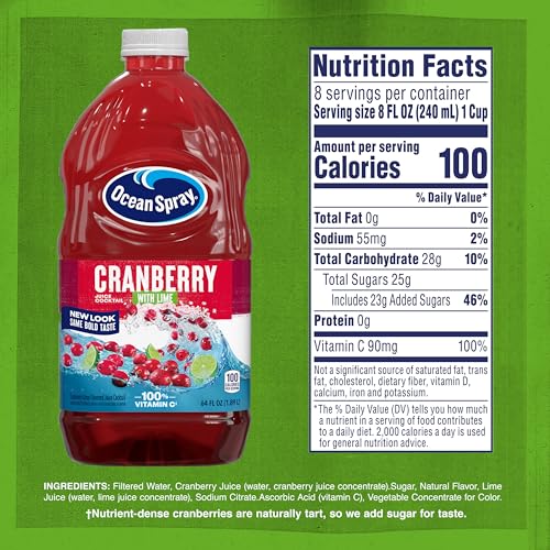 Image of Ocean Spray Cranberry with Lime Juice Drink, 64 Fl Oz Bottle