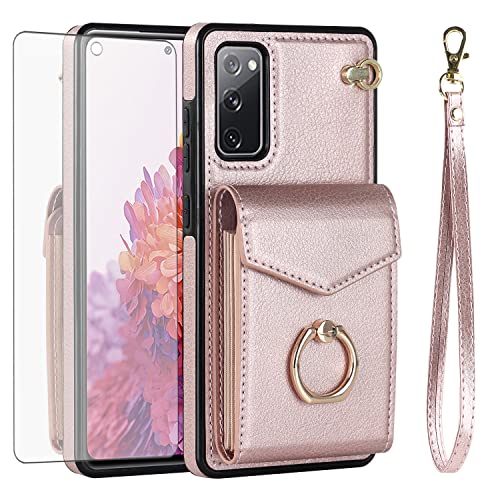 Coque Galaxy S20 FE 5G UW verre trempé anneau support antichoc femme