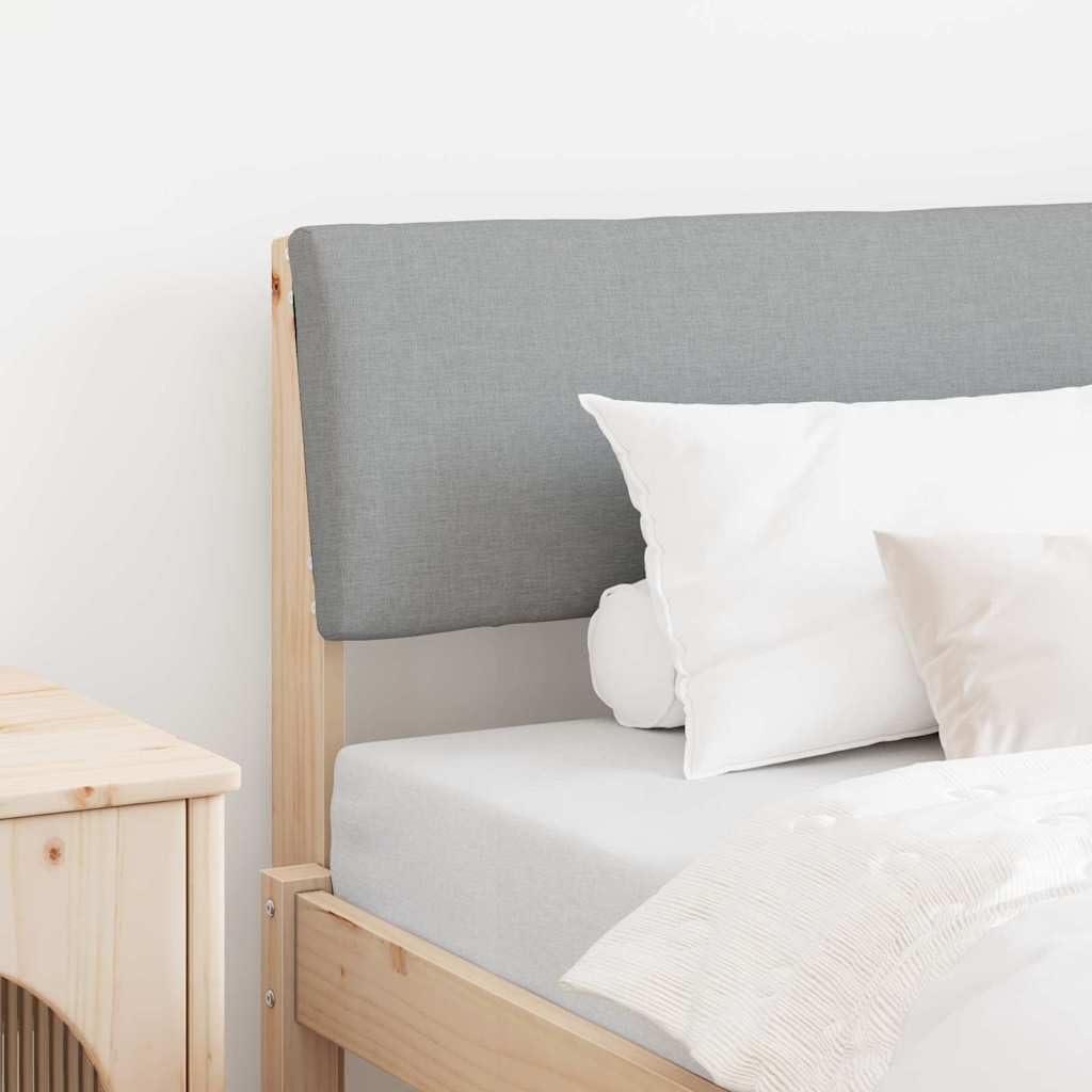 Tête de lit capitonnée 90 cm Gris Clair, Dos de Lit Rembourré en Tissu et Bois de Pin Massif, Dos de Lit Moderne pour Chambre à Coucher, 90 x 14 x 78,5 cm
