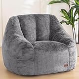 MAXYOYO Bean Bag Chair for Adults or Children, Soft Faux Fur Floor Single with Filling, Comfy Bean Bag Sofa with Back Support, Accent Chair, Armchair for Living Room & Bedroom
