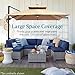 Best Choice Products 10x10ft Cantilever Patio Umbrella w/Base Included, Solar LED Lights 360 Rotation Large Offset Hanging Outdoor Shade for Deck Pool Backyard w/Stand – Deep Taupe