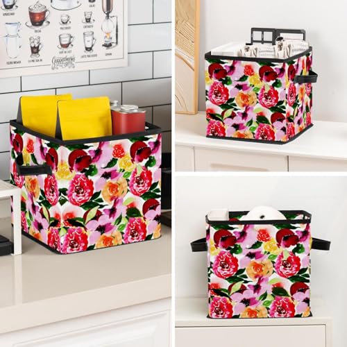 Boîte de rangement pliable fleurie pour optimiser les placards encombrés - 8