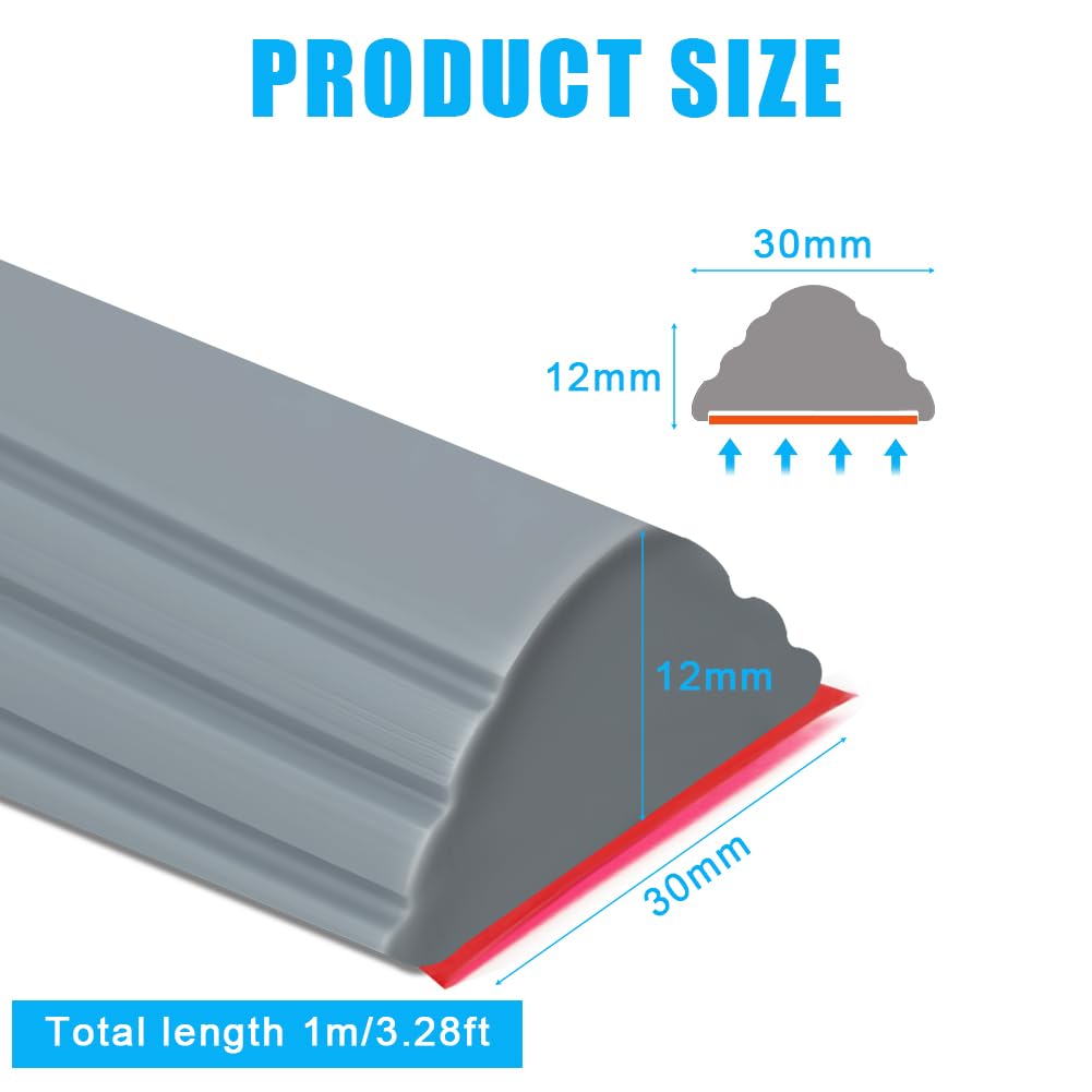 Flintronic Samoprzylepna listwa zabezpieczająca przed progiem prysznica, 100 cm, silikonowa uszczelka prysznicowa, ochrona przed progiem, bezramowe drzwi prysznicowe, do kuchni, łazienki, umywalki