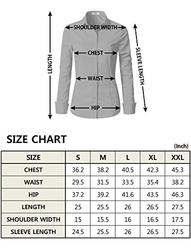 EZEN Womens Long Sleeve Shirts White Large