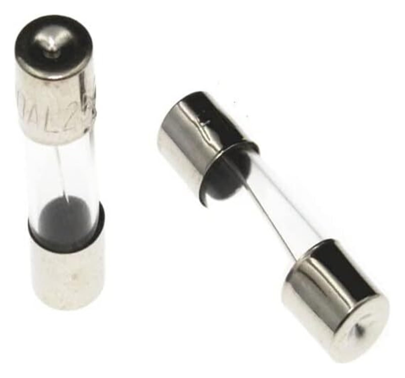 Glassicherungen, Glassicherungen, sortiert, 10 Röhren, AMP 5 x 20 mm, 250 V, 0,1 A, 0,2 A, 0,5 A, 1 A, 2 A, 3 A, 4 A, 5 A, 6 A, 8 A (15 A)