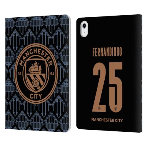 Carcasa de Cuero Man City Fernandinho para iPad Air 2020 y 2022 Funda Tipo Libro de Equipo