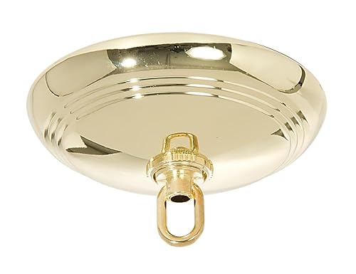 B&P Lamp® Polished Brass Screw Collar Ribbed Ceiling Light Canopy