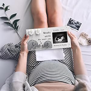 Baby Sonogram Picture Frame w/ Baby Countdown Weeks - Standard 4"x3" Ultrasound Photo - Pregnancy Announcements Ideas - Gender Reveal Baby-Shower Gift - New Mom Expecting Parents to Be Keepsake Gifts Baby Sonogram Picture Frame w Baby Countdown Weeks Standard 4×3 Ultrasound Photo Pregnancy Announcements Ideas Gender Reveal Baby Shower Gift New Mom Expecting Parents to Be Keepsake Gifts
