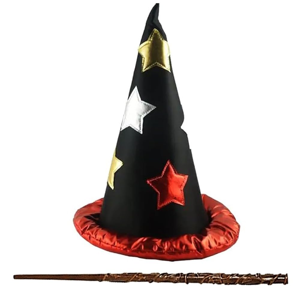 Pop The Party Wizard Costume Party cosplay hat with Magic Wizard Wand Perfect for Kids Girls Boys Party Costume Christmas Cosplay Accessory (B0CQK7H7BJ) Amazon Price History, Amazon Price Tracker