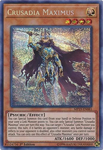 Yu-Gi-Oh! - Crusadia Maximus - MP19-EN081 - Prismatic Secret Rare - 1ª edición - Mega Pack de lata de sarcófago dorado 2019