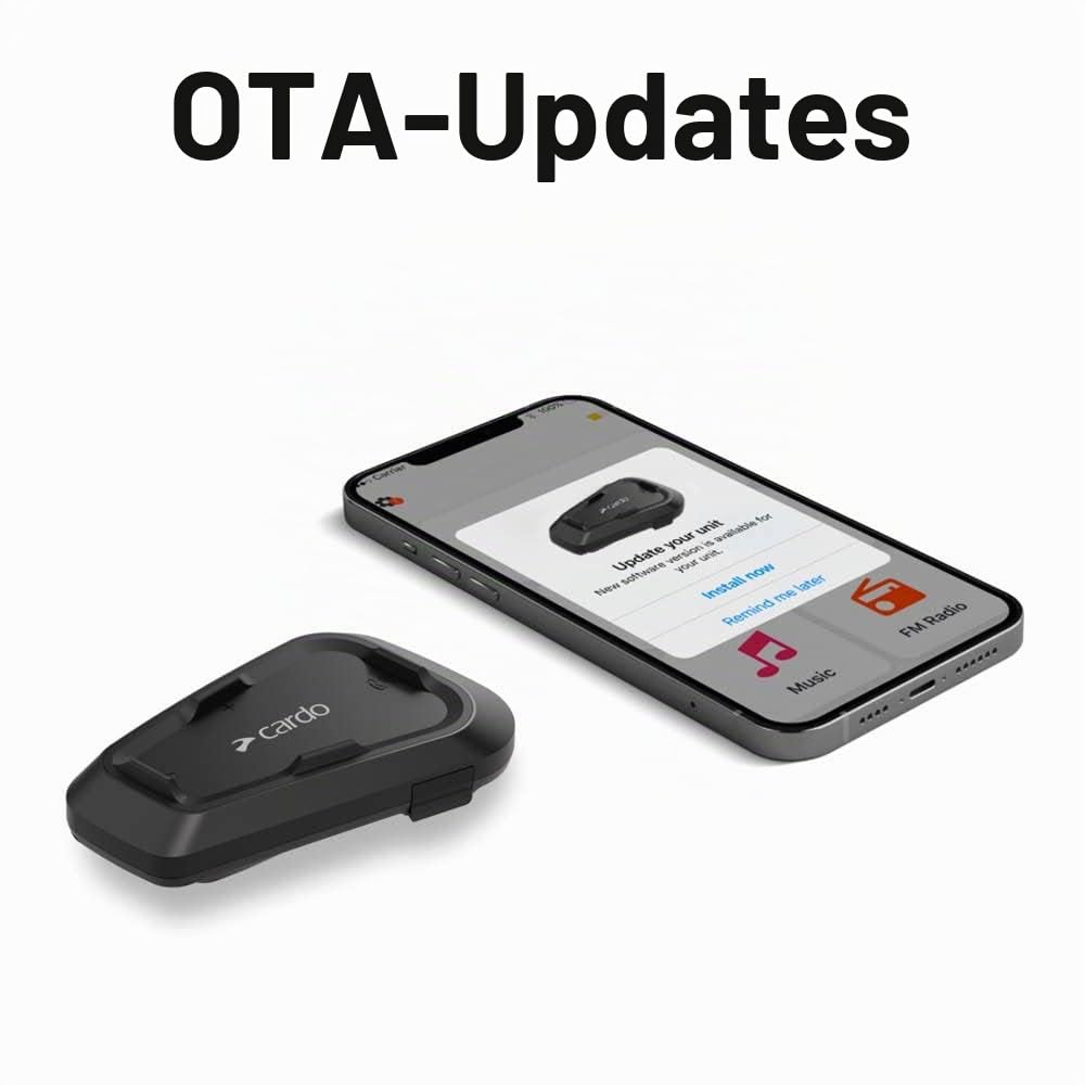 Cardo Spirit Motorrad Bluetooth Kommunikationssystem Headset - Schwarz, Einzelpackung