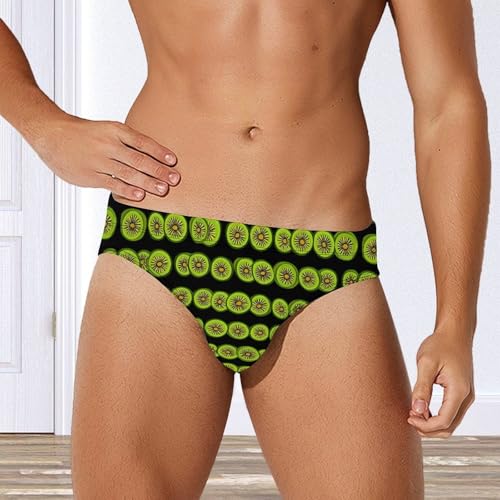 Kiwi Fruit Print Mens Swim Briefs Quick Dry Swim Trunk Bikini Underwear Swimsuit4