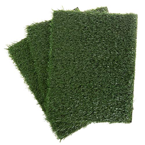 Replacement Grass Mats- Set of 3 Turf Pads for Puppy Potty Trainer (Tray System Not Included)- Indoor Restroom for Puppies & Small Pets by PETMAKER, 3 count(pack of 1)
