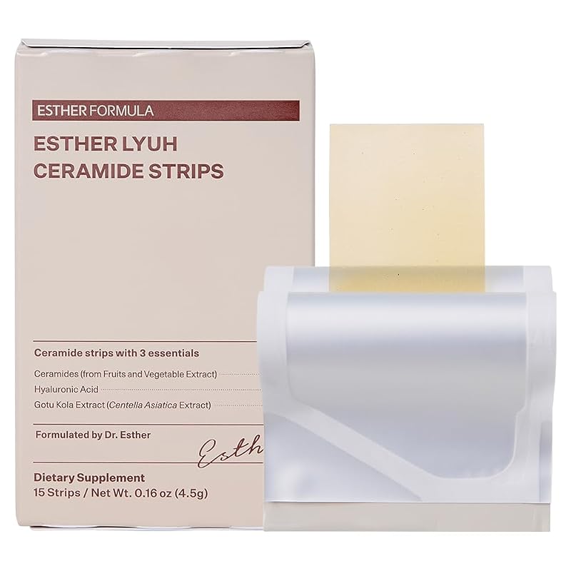 ESTHER FORMULA Tiras Orais de Ceramidas com Ácido Hialurônico e Centella asiatica, 15 unidades