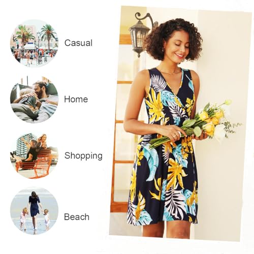 Image of CATHY 2026 Womens Casual Dress Summer Sleeveless Dresses V Neck Wrap Sexy Sundress with Pockets S-2XL