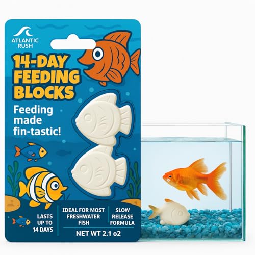 Vacation Feeder for Aquarium - 14 Day Feeder Block - Slow Release Fish Food for Betta, Goldfish &