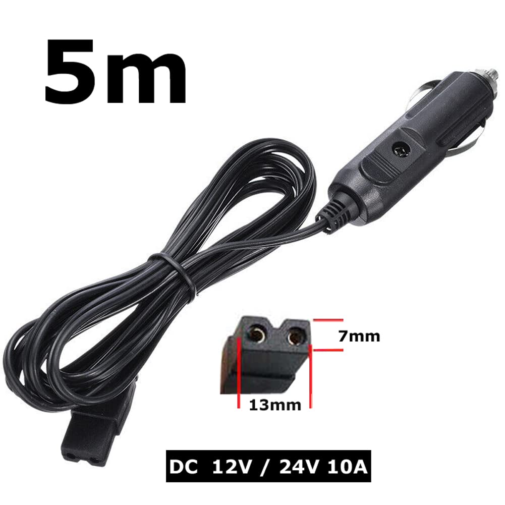 F39C Câble réfrigérateur Voiture 12V/24V DC 2 Broches vers Allume-Cigare 5m – câble Alimentation Camping Auto Mini frigo