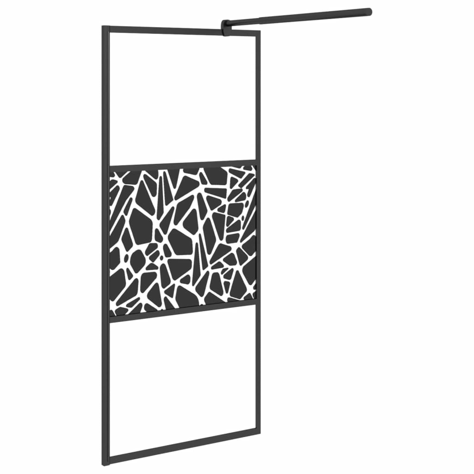 LAPOOH Mampara de Ducha Vidrio Vidrio ESG diseño Piedra Negro 80x195cm, Mampara Bañera, Mampara Baño Ducha, Cabina De Ducha, Mampara Baño